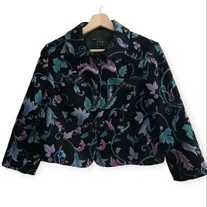 Marc by Marc Jacobs Corduroy Tapestry Cropped Blazer Jacket Floral Jacquard M